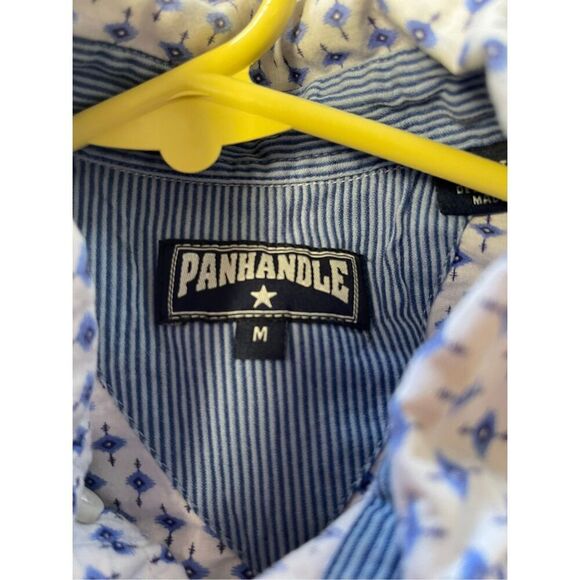 Panhandle Mens Purple & White Collared Short Sleeve Button-Down Shirt Size M - Picture 5 of 14